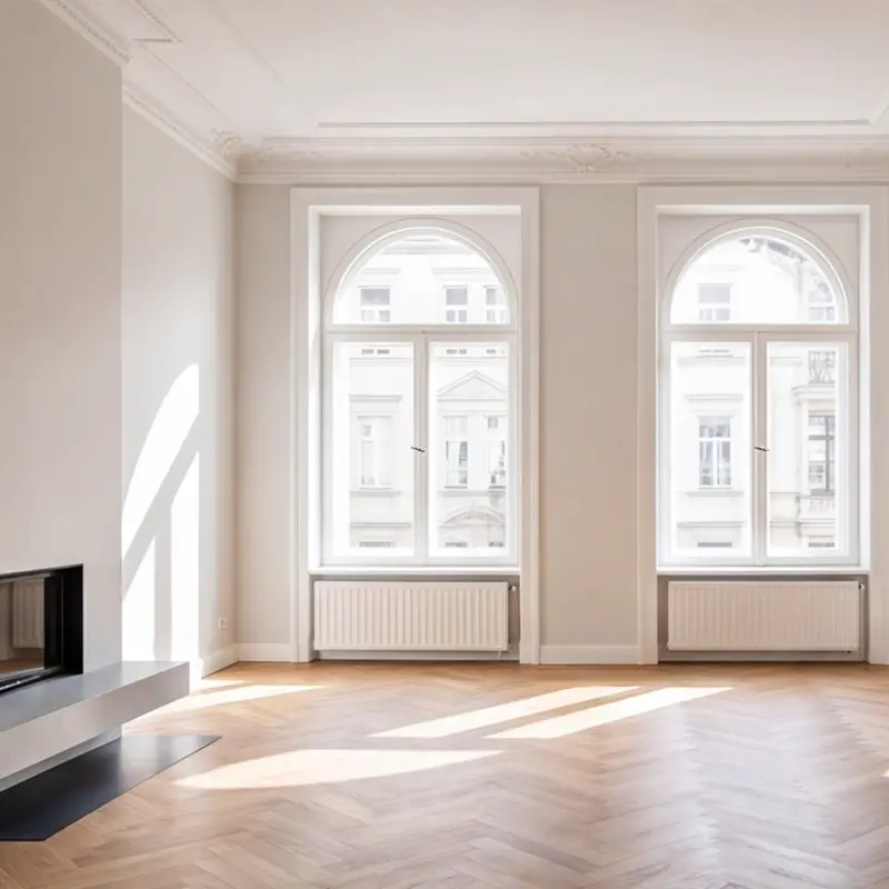 Referenz Bild modernen unmöblierten Altbau Wohnung Kopie